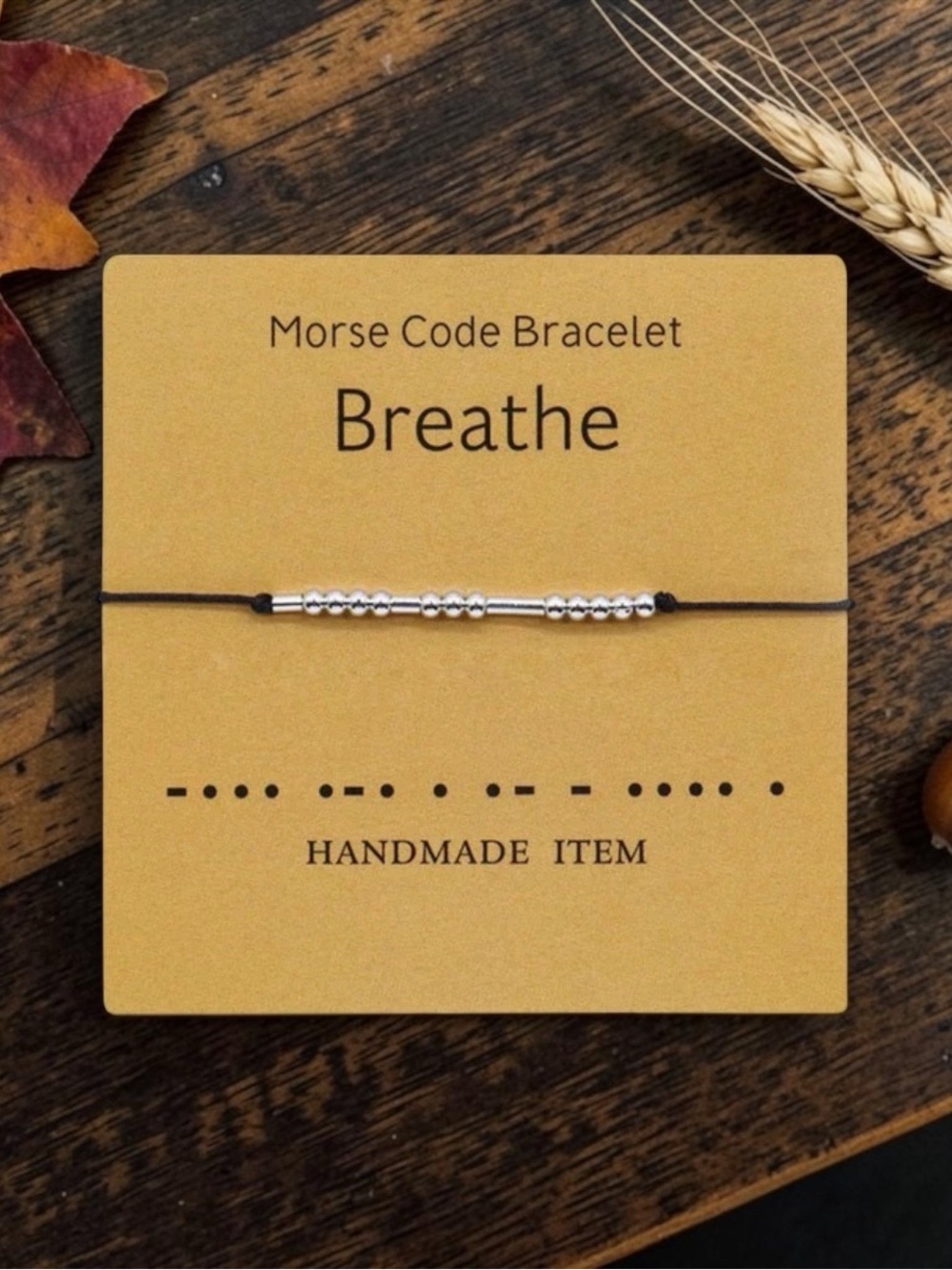 "Breathe" Morse Code Bracelet